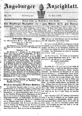 Augsburger Anzeigeblatt Samstag 12. Mai 1855