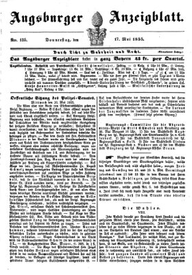 Augsburger Anzeigeblatt Donnerstag 17. Mai 1855