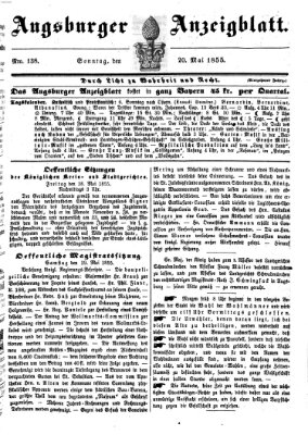 Augsburger Anzeigeblatt Sonntag 20. Mai 1855