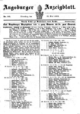 Augsburger Anzeigeblatt Dienstag 22. Mai 1855