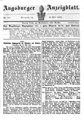 Augsburger Anzeigeblatt Mittwoch 30. Mai 1855