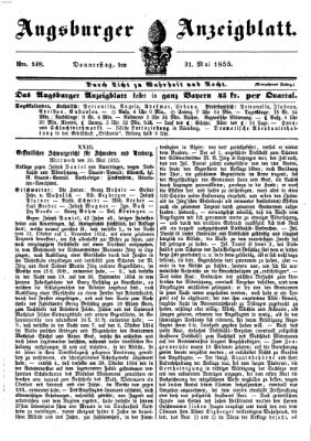 Augsburger Anzeigeblatt Donnerstag 31. Mai 1855