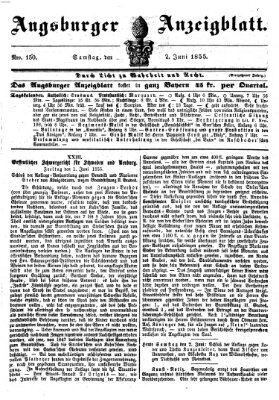 Augsburger Anzeigeblatt Samstag 2. Juni 1855