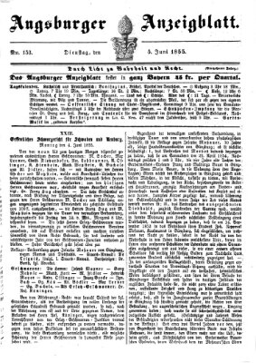 Augsburger Anzeigeblatt Dienstag 5. Juni 1855