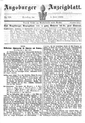 Augsburger Anzeigeblatt Samstag 9. Juni 1855