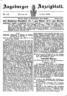 Augsburger Anzeigeblatt Montag 11. Juni 1855