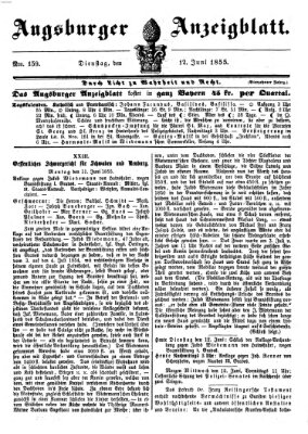 Augsburger Anzeigeblatt Dienstag 12. Juni 1855