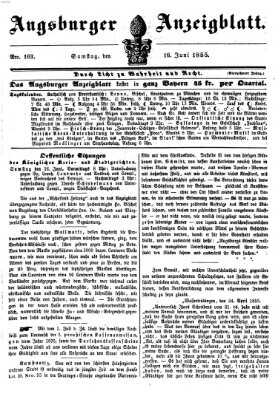 Augsburger Anzeigeblatt Samstag 16. Juni 1855