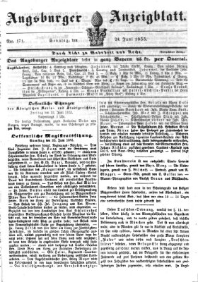 Augsburger Anzeigeblatt Sonntag 24. Juni 1855