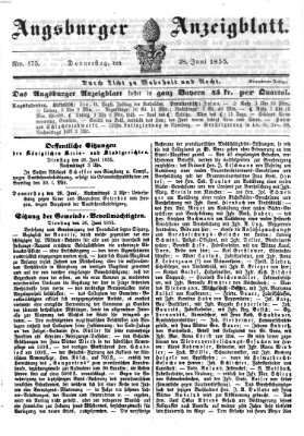 Augsburger Anzeigeblatt Donnerstag 28. Juni 1855