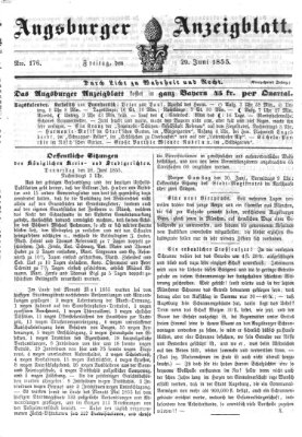 Augsburger Anzeigeblatt Freitag 29. Juni 1855