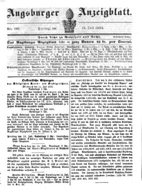 Augsburger Anzeigeblatt Freitag 13. Juli 1855