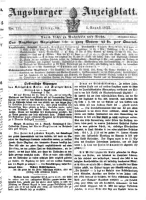 Augsburger Anzeigeblatt Freitag 3. August 1855