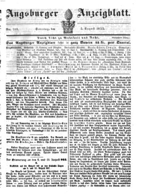 Augsburger Anzeigeblatt Sonntag 5. August 1855