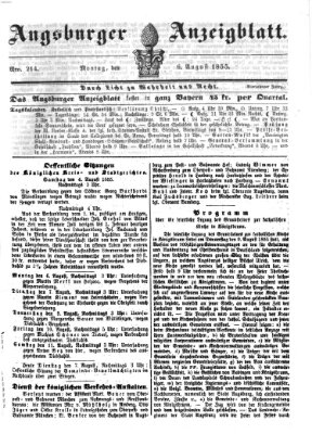 Augsburger Anzeigeblatt Montag 6. August 1855