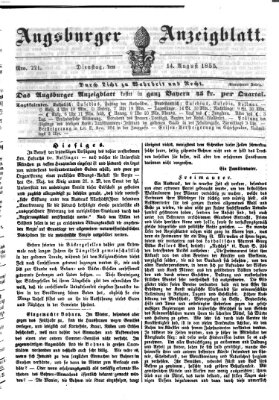 Augsburger Anzeigeblatt Dienstag 14. August 1855