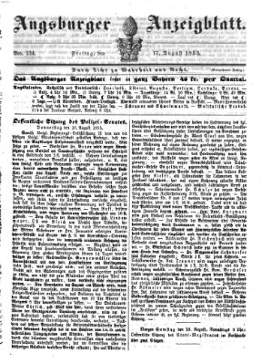 Augsburger Anzeigeblatt Freitag 17. August 1855