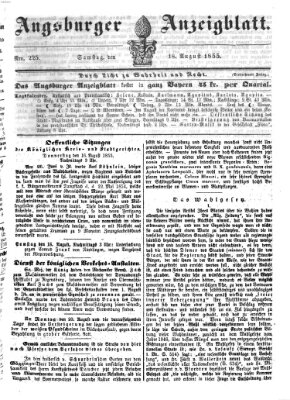 Augsburger Anzeigeblatt Samstag 18. August 1855