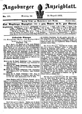 Augsburger Anzeigeblatt Montag 20. August 1855