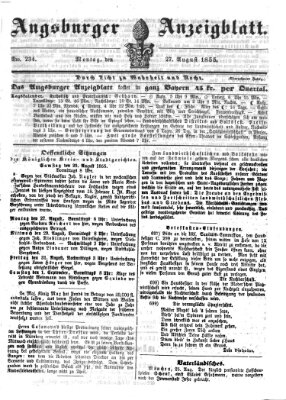 Augsburger Anzeigeblatt Montag 27. August 1855