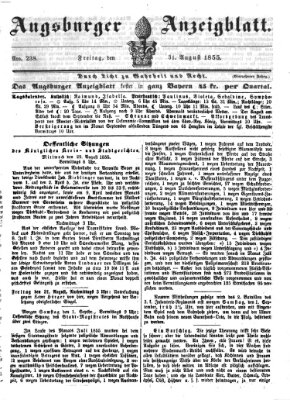 Augsburger Anzeigeblatt Freitag 31. August 1855