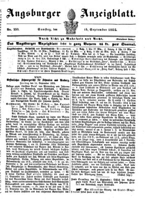 Augsburger Anzeigeblatt Samstag 15. September 1855