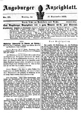 Augsburger Anzeigeblatt Montag 17. September 1855