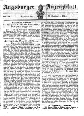 Augsburger Anzeigeblatt Sonntag 30. September 1855