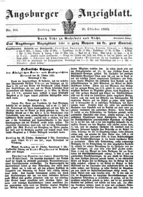 Augsburger Anzeigeblatt Freitag 26. Oktober 1855