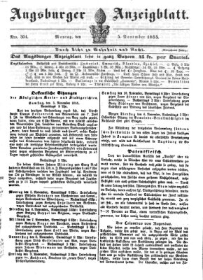 Augsburger Anzeigeblatt Montag 5. November 1855