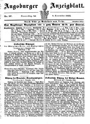 Augsburger Anzeigeblatt Donnerstag 8. November 1855