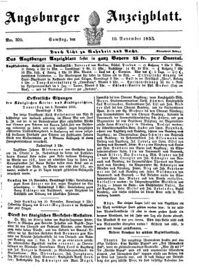 Augsburger Anzeigeblatt Samstag 10. November 1855