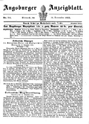 Augsburger Anzeigeblatt Mittwoch 14. November 1855