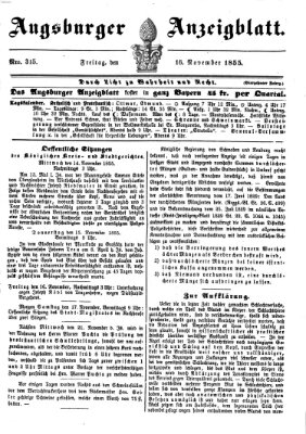 Augsburger Anzeigeblatt Freitag 16. November 1855