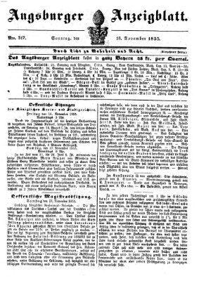 Augsburger Anzeigeblatt Sonntag 18. November 1855