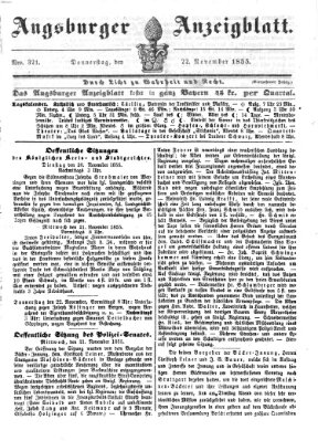 Augsburger Anzeigeblatt Donnerstag 22. November 1855