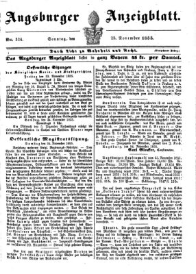 Augsburger Anzeigeblatt Sonntag 25. November 1855