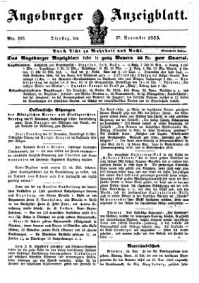 Augsburger Anzeigeblatt Dienstag 27. November 1855