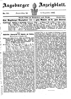 Augsburger Anzeigeblatt Donnerstag 6. Dezember 1855