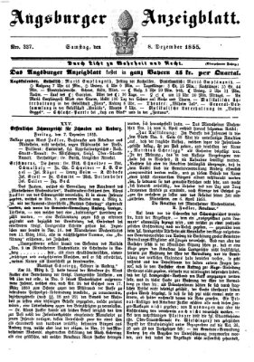 Augsburger Anzeigeblatt Samstag 8. Dezember 1855