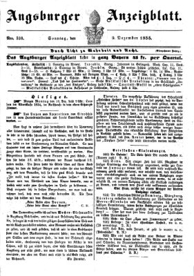 Augsburger Anzeigeblatt Sonntag 9. Dezember 1855