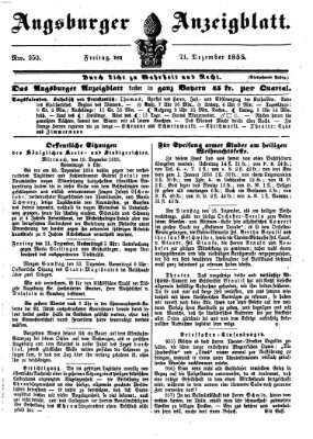 Augsburger Anzeigeblatt Freitag 21. Dezember 1855