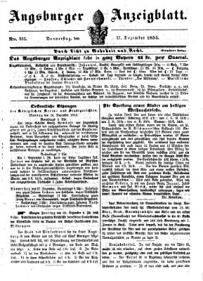 Augsburger Anzeigeblatt Donnerstag 27. Dezember 1855