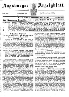 Augsburger Anzeigeblatt Samstag 29. Dezember 1855