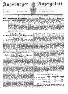 Augsburger Anzeigeblatt Sonntag 30. Dezember 1855