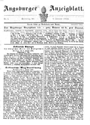 Augsburger Anzeigeblatt Sonntag 6. Januar 1856