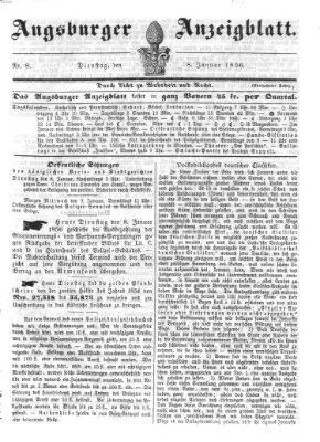 Augsburger Anzeigeblatt Dienstag 8. Januar 1856