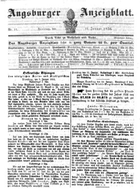 Augsburger Anzeigeblatt Freitag 11. Januar 1856