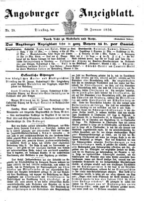 Augsburger Anzeigeblatt Dienstag 29. Januar 1856