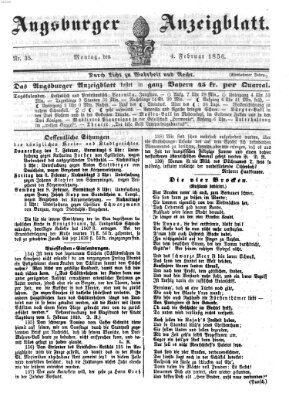 Augsburger Anzeigeblatt Montag 4. Februar 1856